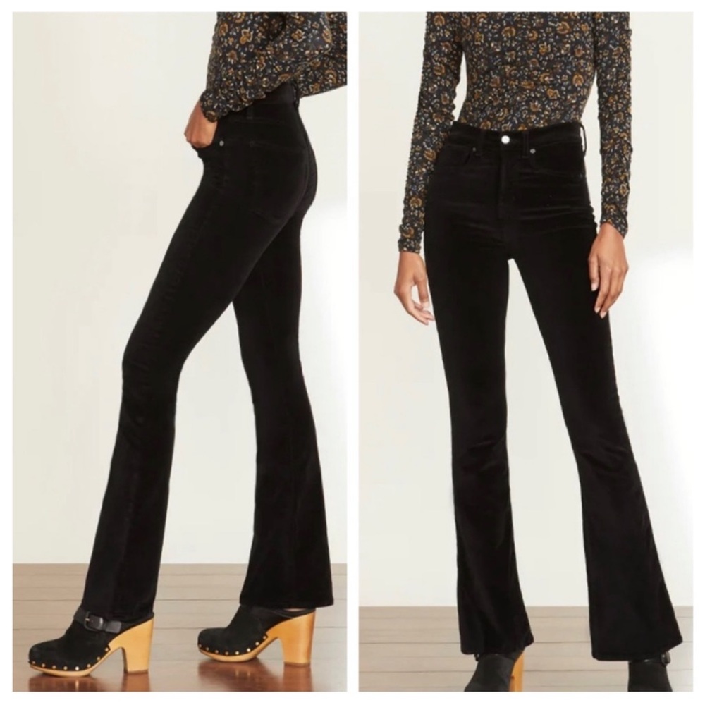 VERONICA BEARD Beverly Velvet High-Rise Skinny-Flare 28 women’s pants 6 $298